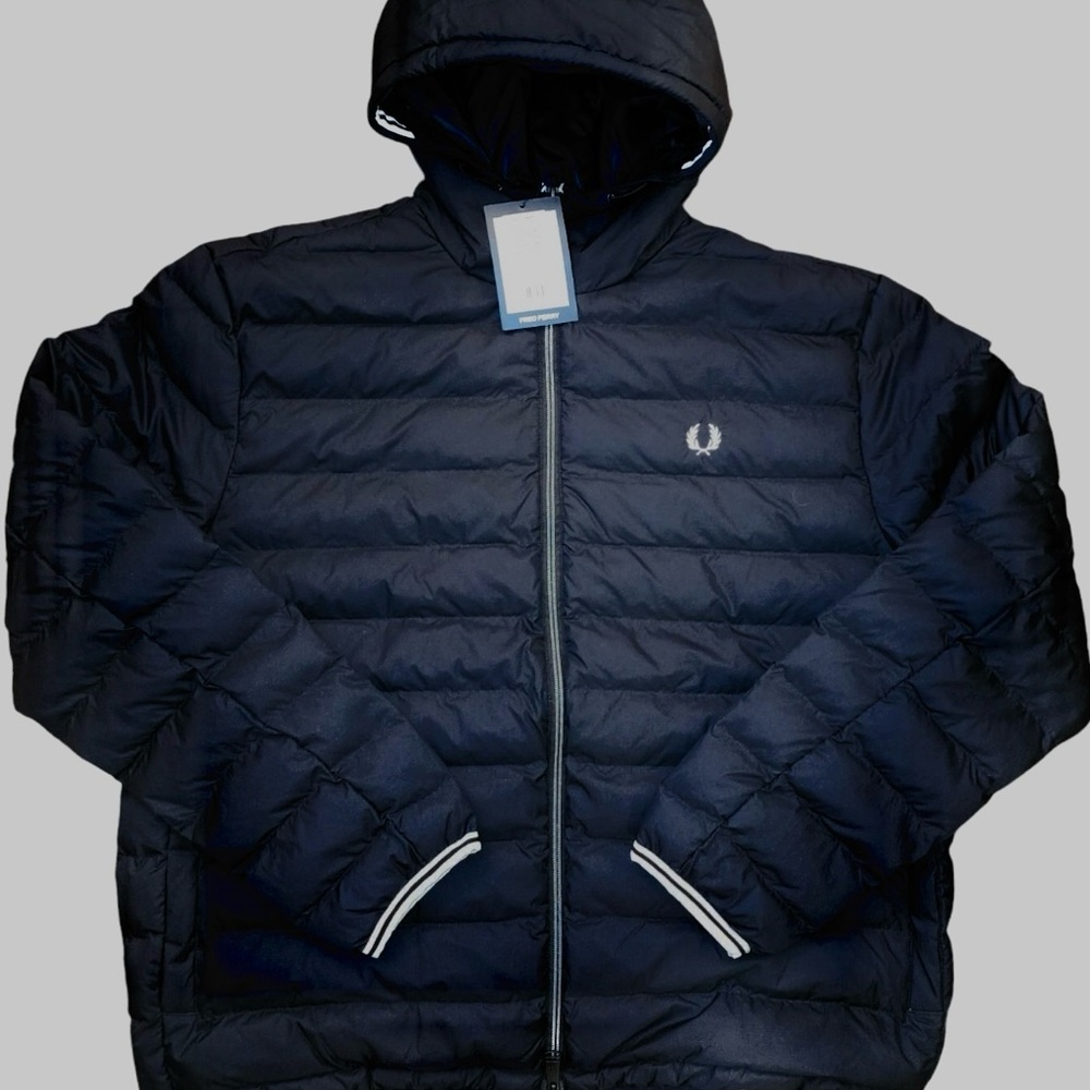 Fred Perry Black Hooded Insulated Jacket